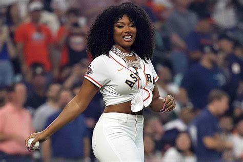 Megan Thee Stallion throws out the first pitch as the Houston Astros play the Chicago White Sox on Opening Day at Minute Maid Park on March 30, 2023 in Houston, Texas. Bob Levey/Getty...